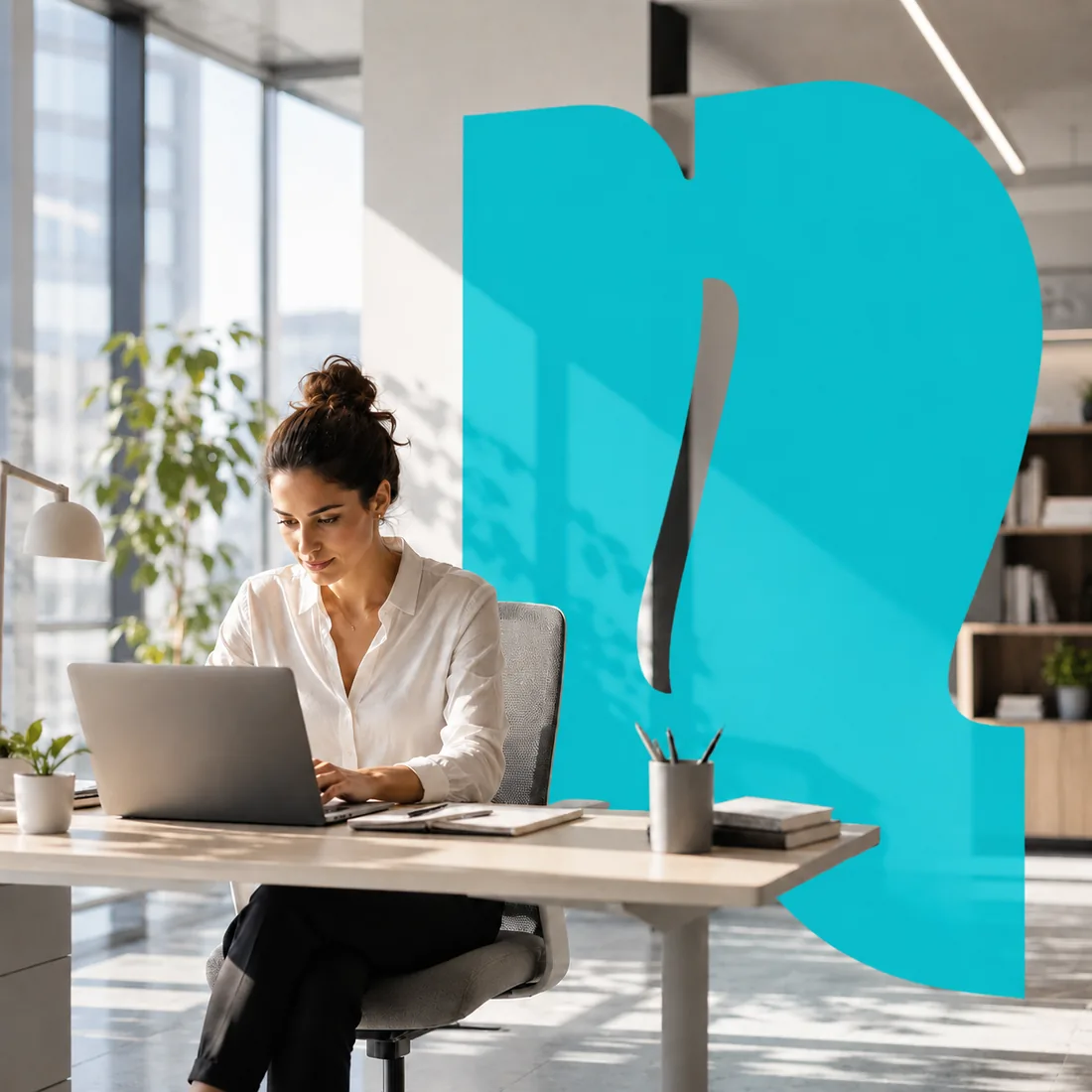 Data scientist working at a laptop in a modern office, building machine learning models in Python